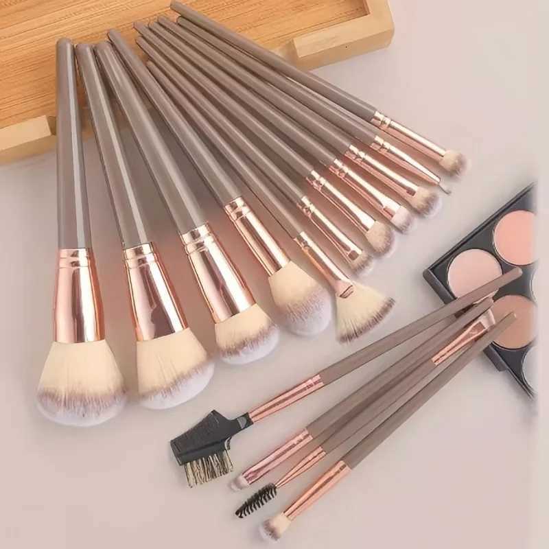 15-Piece Luxury Makeup Brush Set - Professional Foundation Eyeshadow Contour Blush Powder Brushes Vegan Cosmetic Kit for Z260408