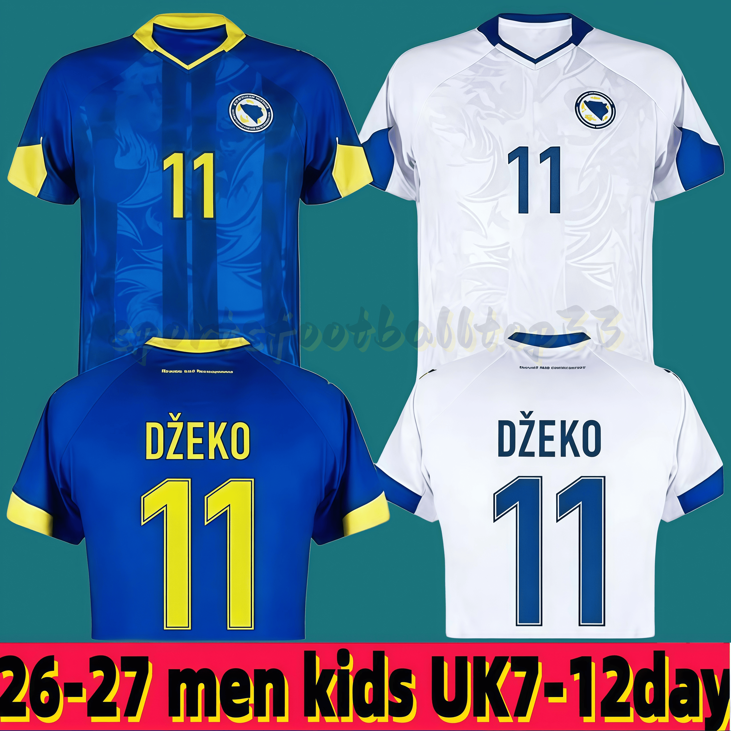 Bosnia and Herzegovina Dzeko Soccer Jerseys 2026 27 Home Away Men kids Players Fans Football Jersey Shirts kit Kit S-4XL