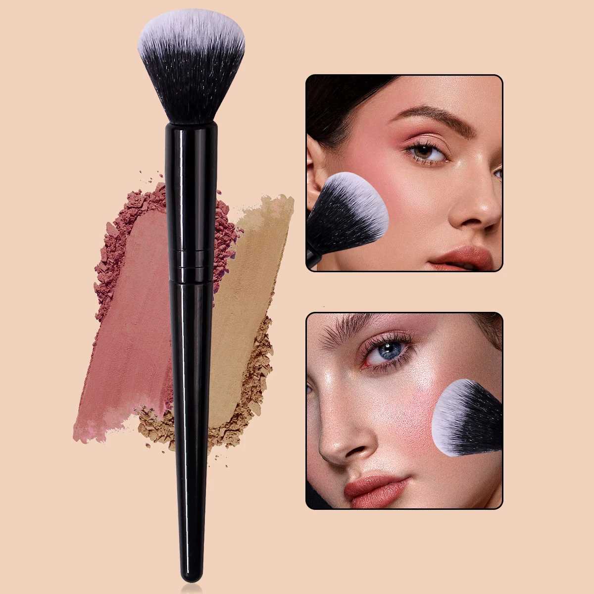 1PC Multi-Use Soft Face Brush - Tapered Round Head for Blush Powder Contour Travel-Friendly Beauty Tools for Women Z260408