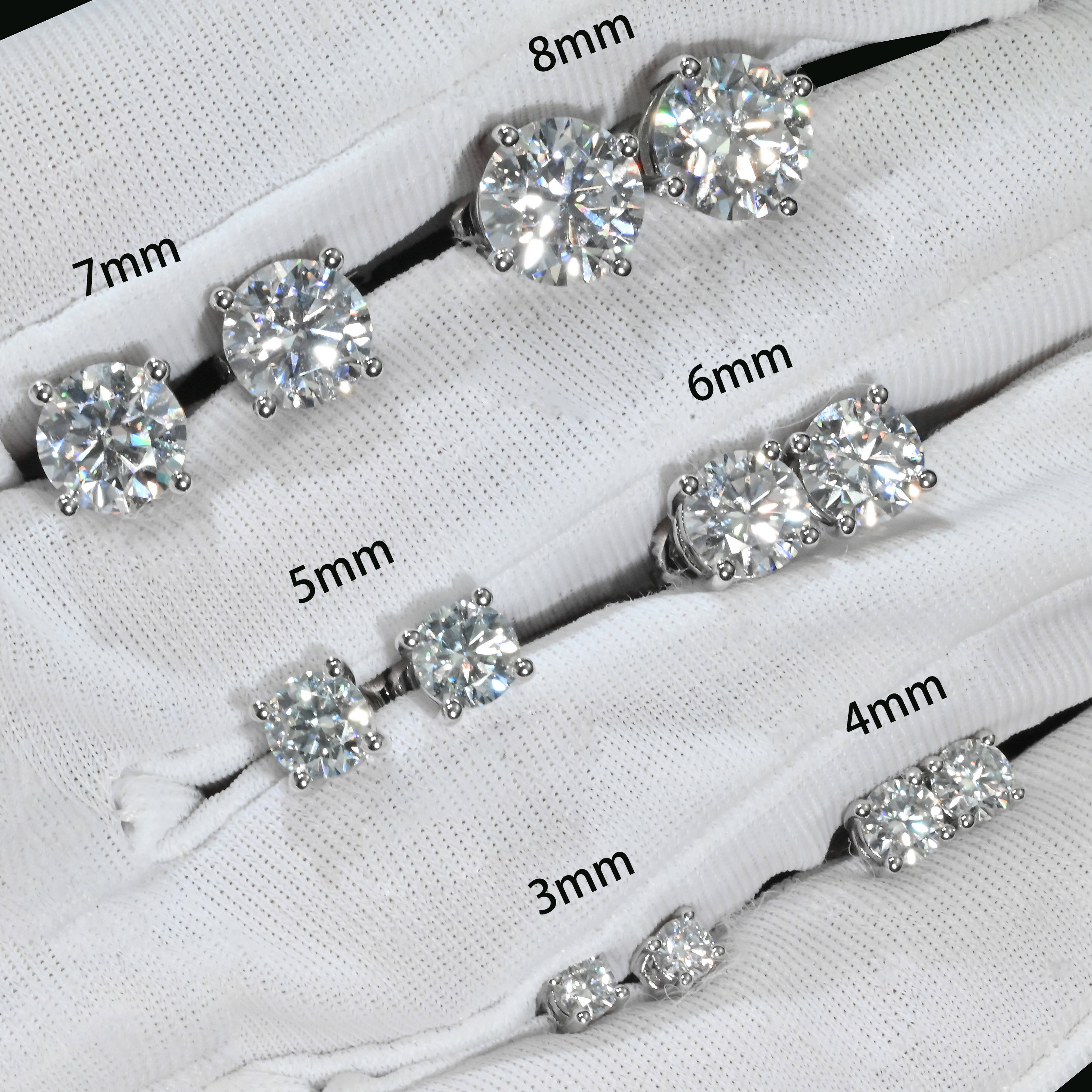 Custom 14K 18K Gold Lab Created Diamond Studs Earrings IGI Certified Round Princess Vvs Lab Grown Diamond Earring Jewelry