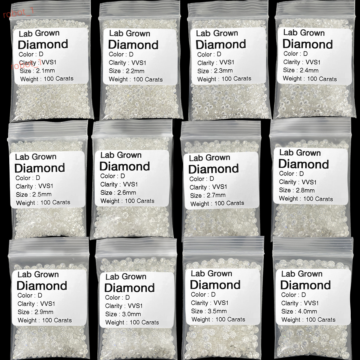 100 Pass Diamond Tester Lab Created HPHT CVD Melee Diamond 0830mm Small Size Lab Grown Diamond Wholesale