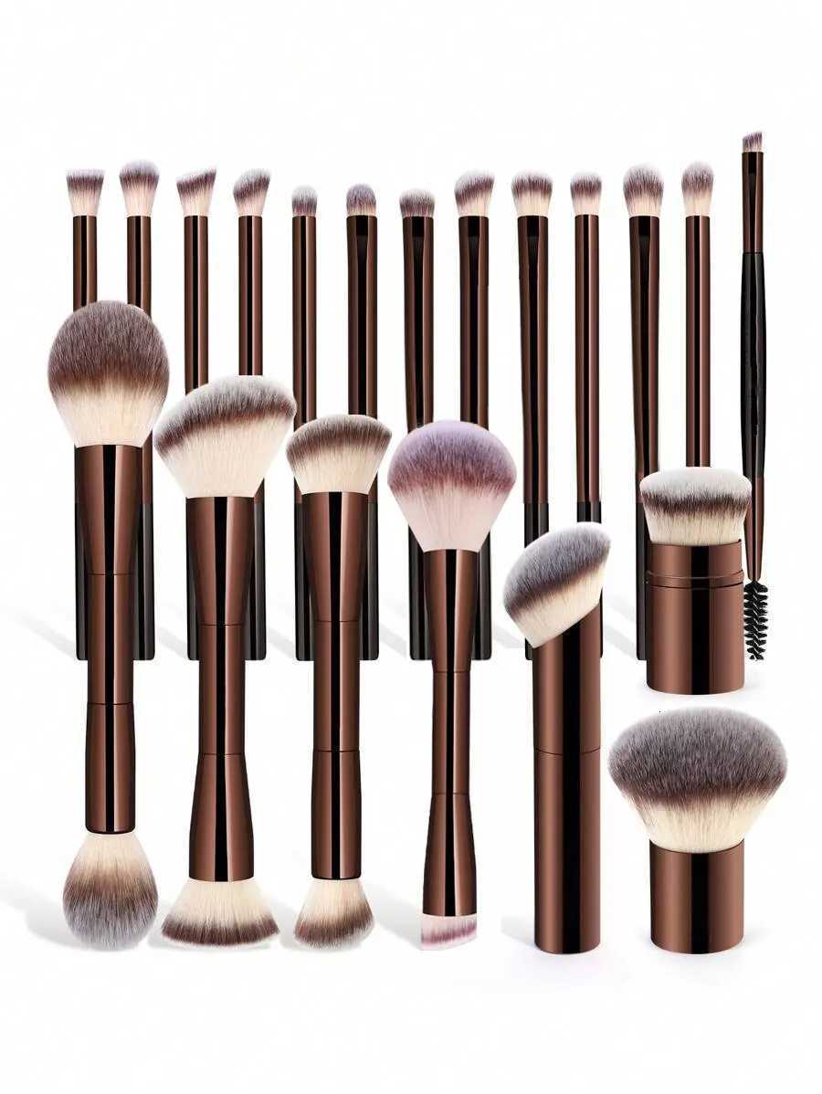 20pcs Professional Soft Aluminum Tube Makeup Brush Set With Velvet BagSoft Foundation Brush Eyeshadow Brush Eyebrow Brush Bl Z260408
