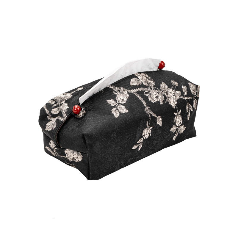 Tissue Box Cover New Chinese Style Fabric Brocade Dustproof Tissue Holder For Tea Ceremony Space Living Room Home Use