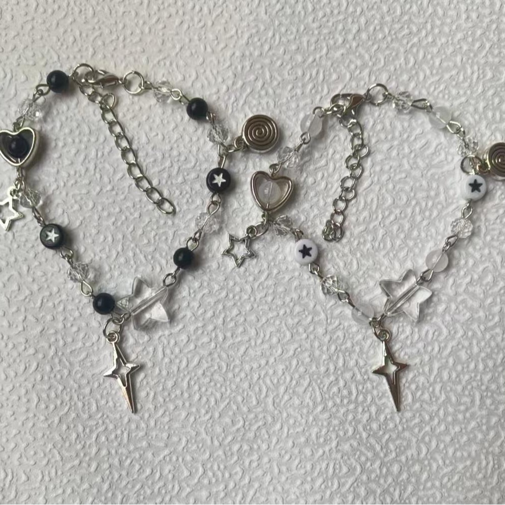 Designer Bracelet Five-pointed Star Couple Bracelet Punk Style Cool Girl Fashionable Design Connected Multi-functional Handmade Guitar Heart-shaped Br