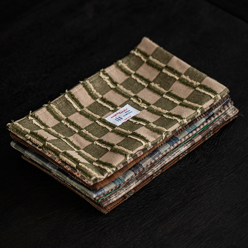 Tissue Box Cover Vintage Fabric Striped Neutral Style High End Forest Series Wabi Sabi Creative Tissue Cover For Homestay Bedroom Dining Coffee Table 