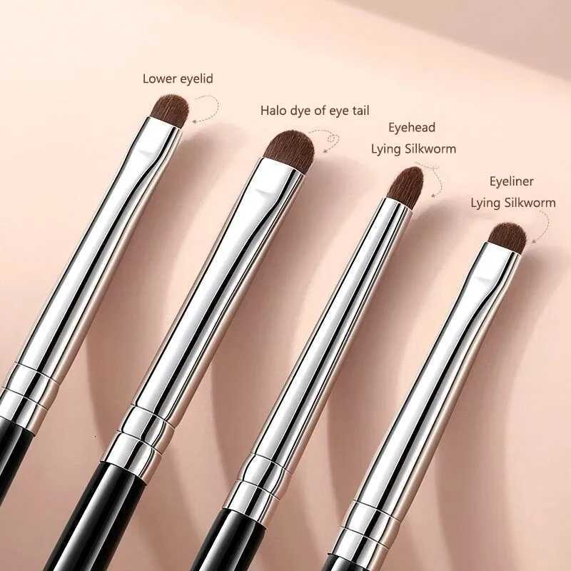 Small Angle Precise Detail Eyeshadow Brush Soft Horse Hair Eyelid Highlighter Lying Silkworm Brushes Eye Makeup Application Tool Z260408