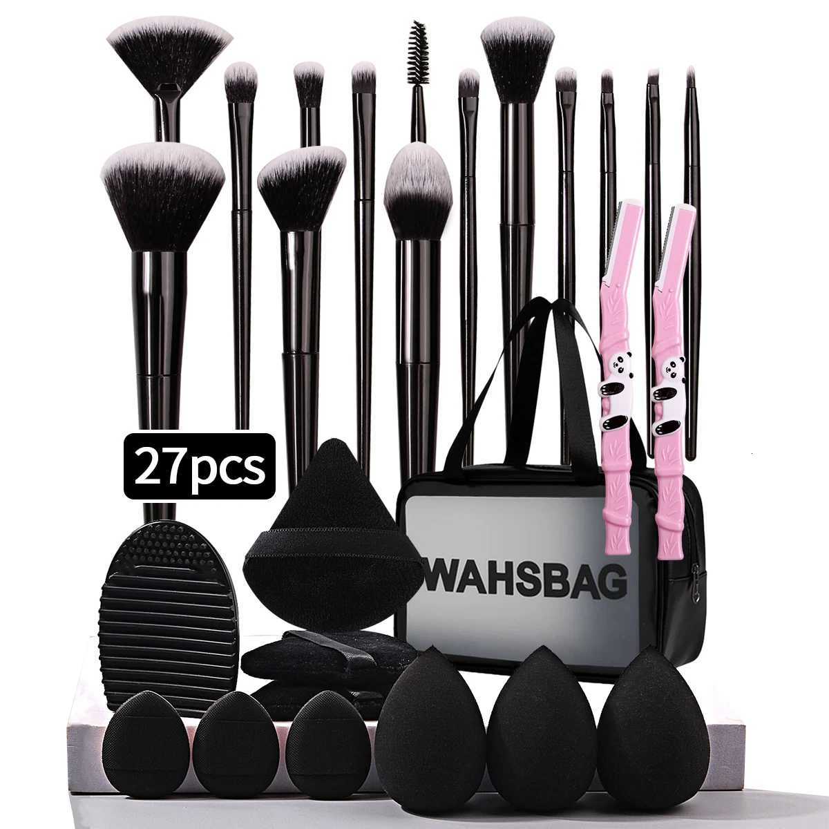 27/14/9/1PCS professional makeup brush set 14 makeup brushes makeup sponge powder puffmakeup bageyebrow razorcleaning tools Z260408