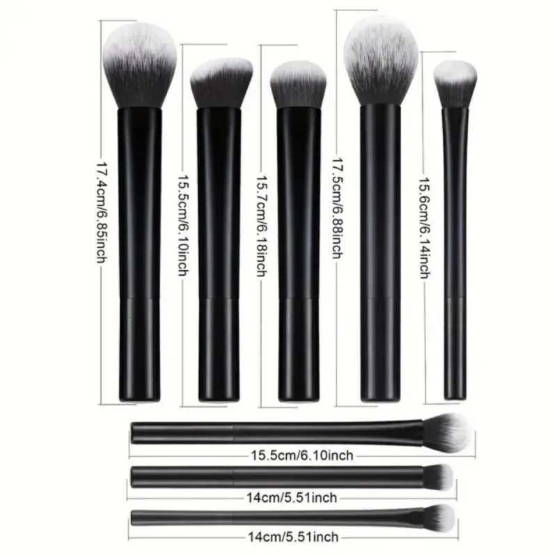 9pcs Multifunctional Black Makeup Brush Set With 1pc Beauty EggSoft Bristles for All Skin Types Alcohol-Free Cosmetic Brushes Z260408