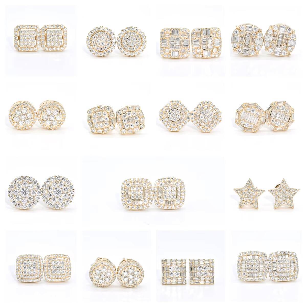 Custom Vvs Lab Grown Diamond Studs Earrings Men IGI Certified 10K 14K 18K Gold Lab Made Created Diamond Earring Women Jewelry