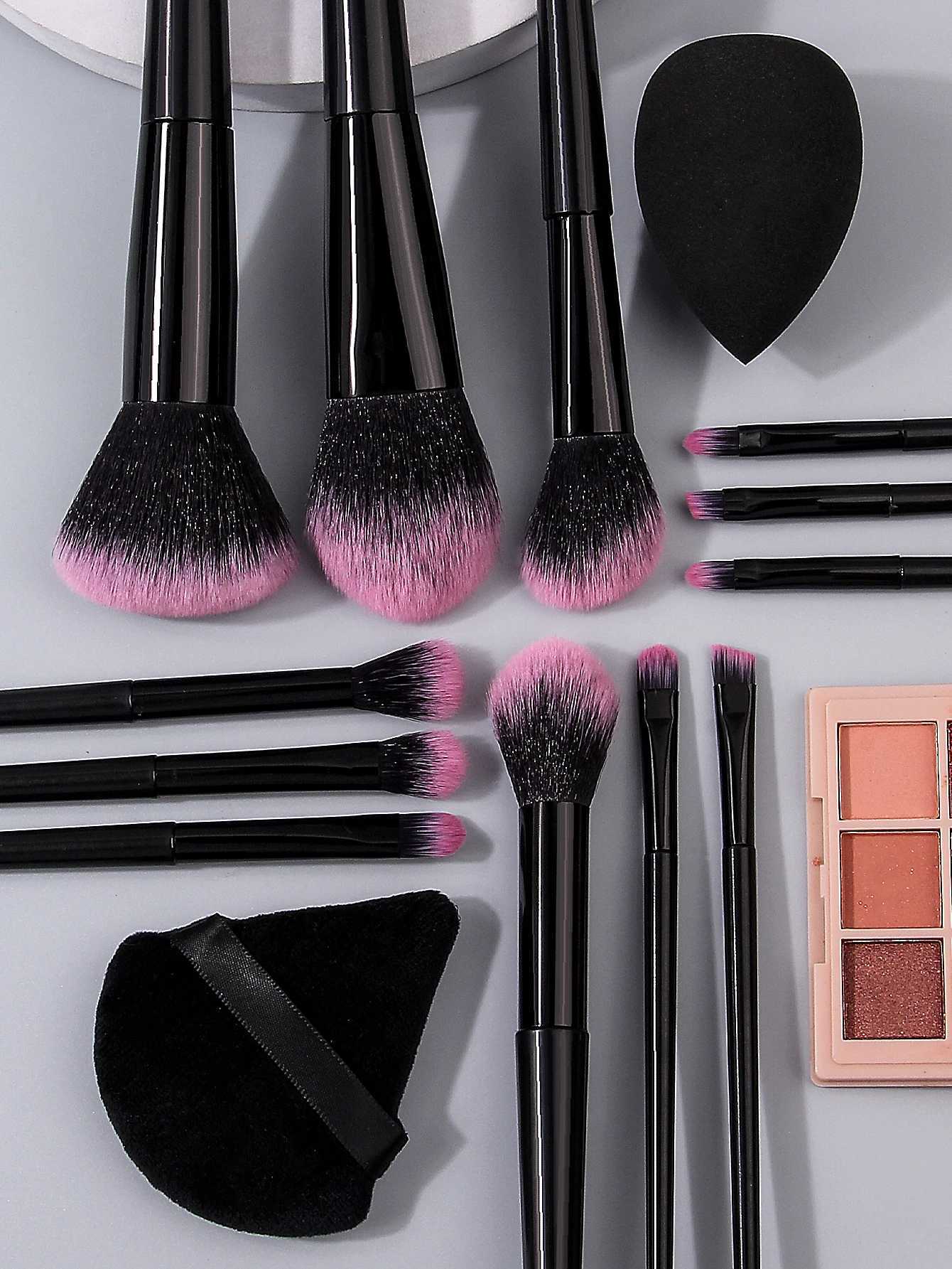17-piece makeup brush set 12 multi-functional makeup brush sets 4 powder puff beauty eggs makeup brush storage bucket Z260408