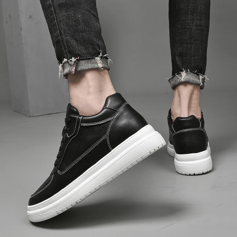 Lift Sneakers Man Elevator Shoes Height Increase Insole 8cm White Black Taller Shoes Men Leisure Fashion Sports Plus Size 36-44 260408