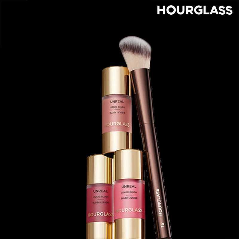 HOURGLASS No 15 Liquid Blush Brush Angled Contour Brush Loose Powder Brush Professional beauty tools Z260408