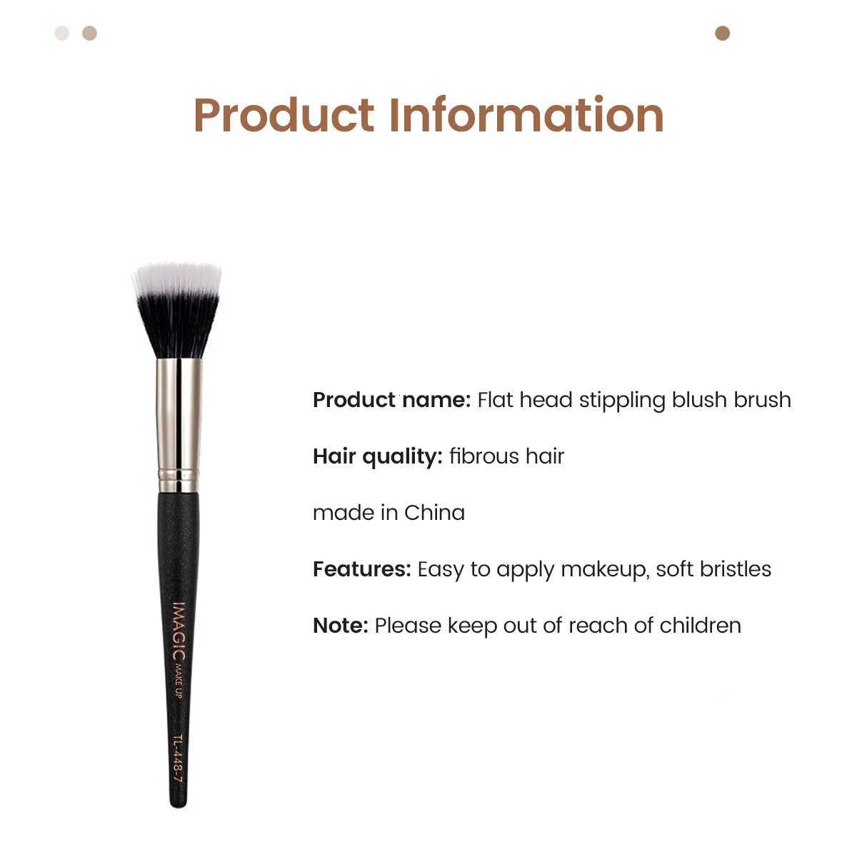 IMAGIC Single Blush Brush Loose Powder Contouring Highlighter Brush Soft Fiber Hair Make Up Tool Professional Beauty Brushes Z260408