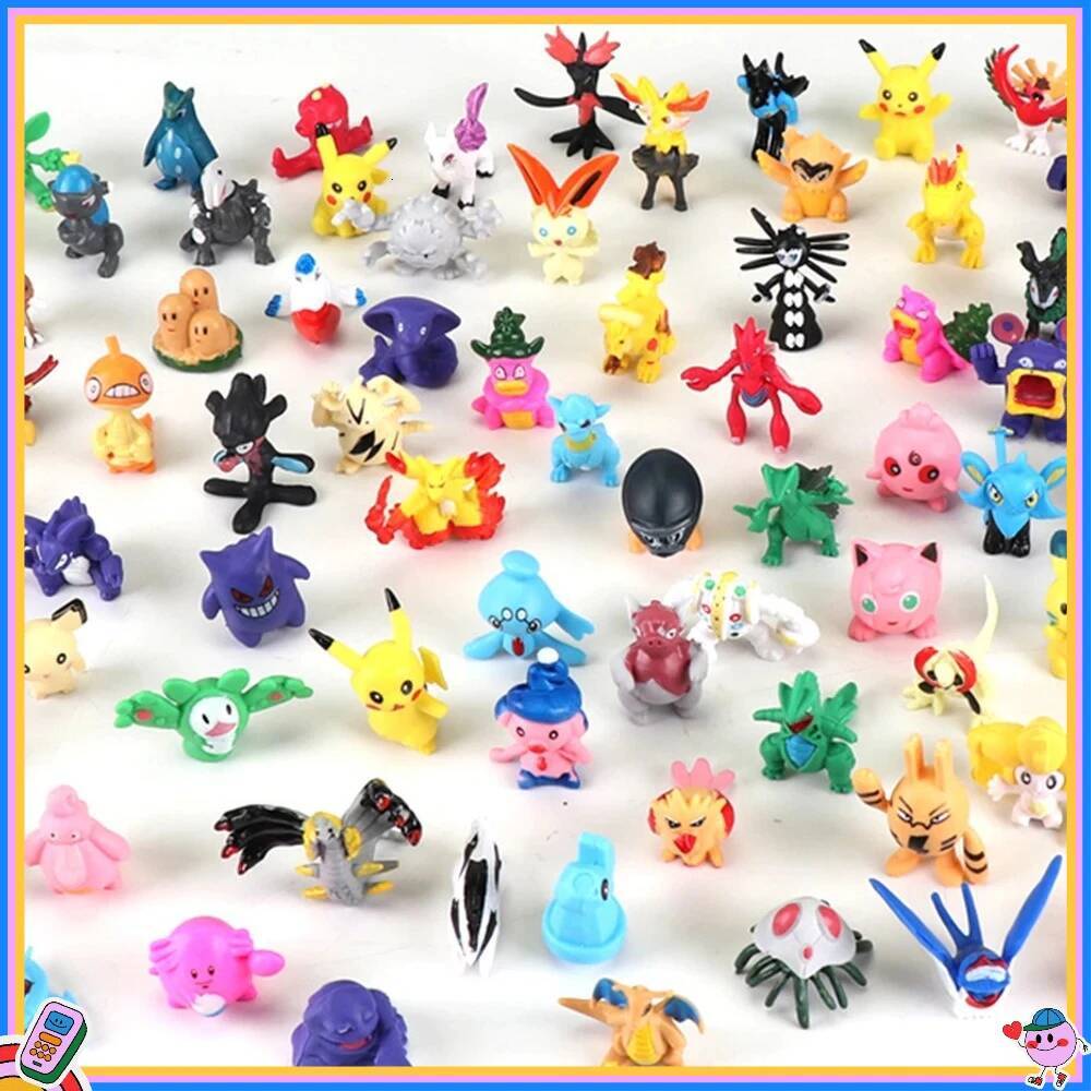 144Pcs Pokemon Pikachu Action Figure Toys Mini Figures Model Toy Pikachu Anime Kids Doll Birthday Christmas Gifts