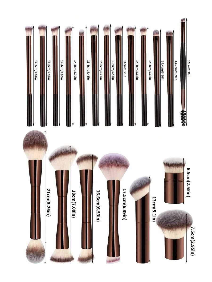 20pcs Professional Soft Aluminum Tube Makeup Brush Set With Velvet BagSoft Foundation Brush Eyeshadow Brush Eyebrow Brush Bl Z260408