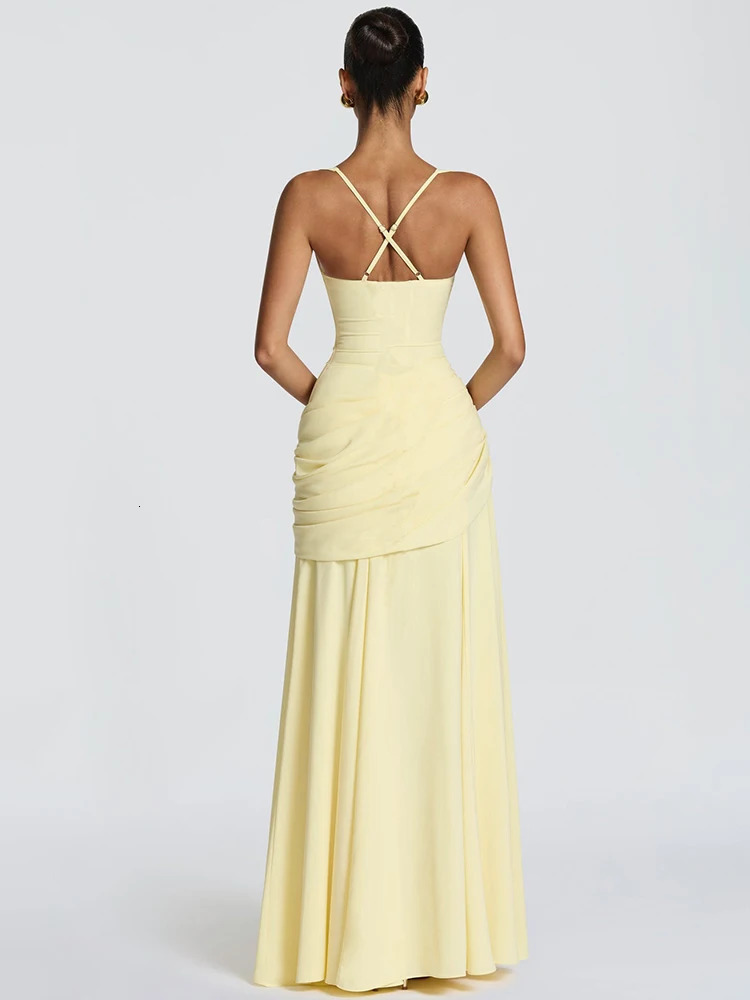 Mozision Off-shoulder Backless Sexy Maxi Dress Women Elegant Strapless Sleeveless Bodycon Ruched Club Party Long Dresses Female 260407
