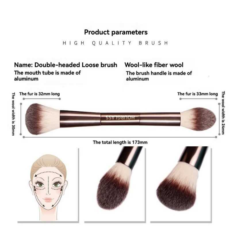 HOURGLASS Powder Brush For Loose Powder Foundation Blush Bronzer Synthetic Natural Hair Travel Makeup Brush Z260408
