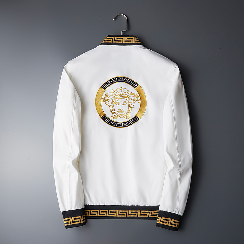 Luxury Brand Designer Clothes Trendy Brand Jacket Men's Coat Spring And Autumn Embroidery Fashion Light Luxury Men's Coat Young And Middle-A