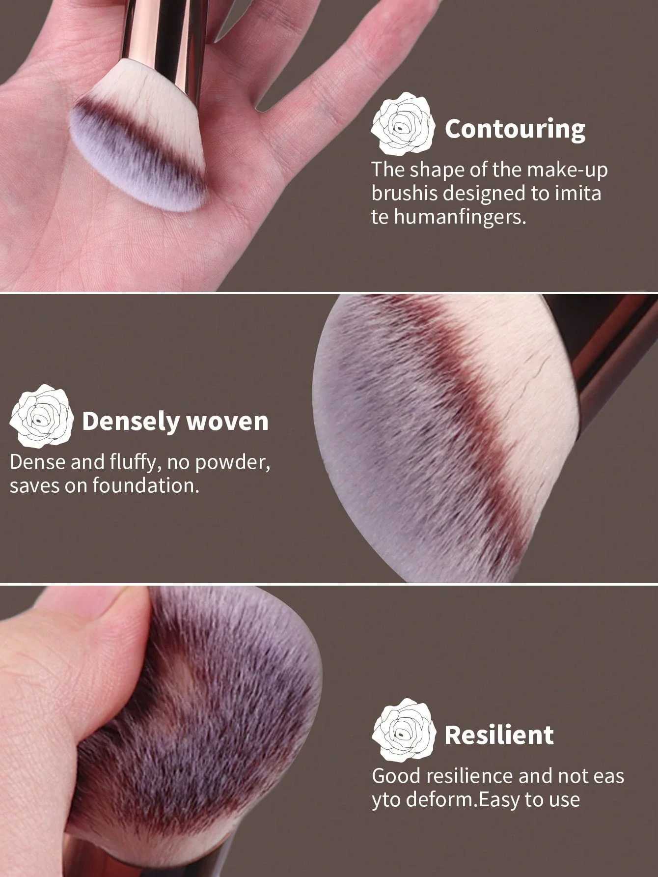 22pcs Professional Makeup Brush Set - 20pcs Long Aluminum Tube Soft Makeup Brushes 2pcs Sponge Puffs Accessories Including Powd Z260408