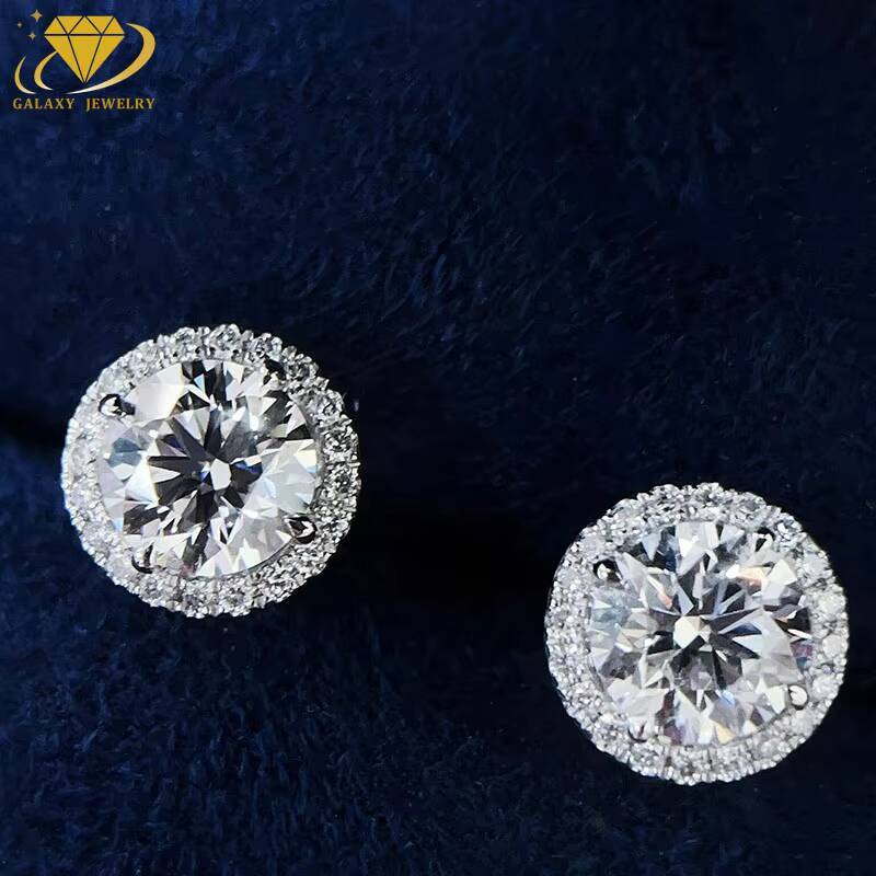 Fashion Jewelry Lab Grown Diamond Earring 925 Sliver 14k Gold Plated IGI Certificate Diamond Earring For Women Gift