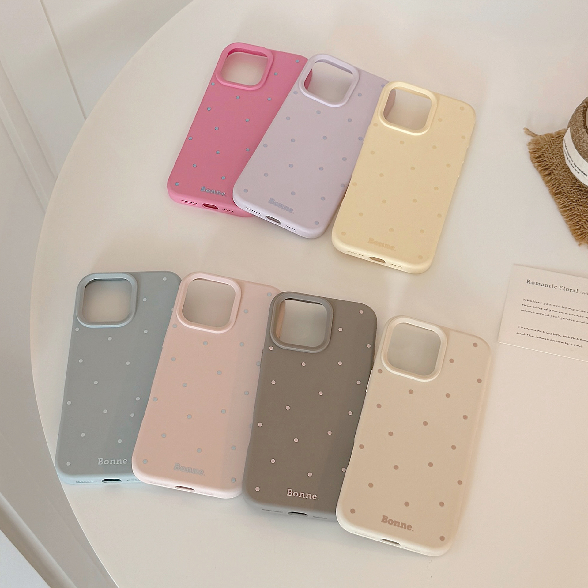 Minimalist Polka Dot Silicone Case for iPhone 16 17 Pro Max