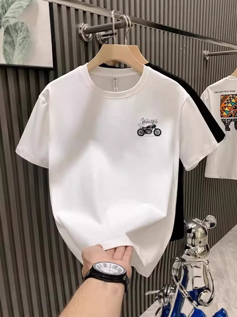 2026 New Arrivals Men's High-End Streetwear Tees | Summer INS Style Loose Luxury Crew Neck Cotton Trendy Casual T-Shirts