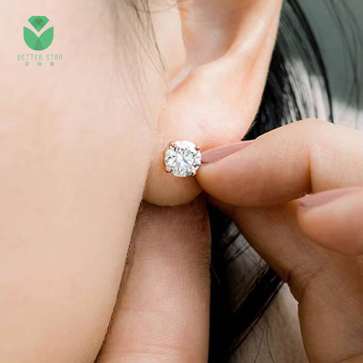 Betterstar IGI Lab Grown Diamond Stud Earrings Custom 14K/18K Gold Diamond Jewelry Lab Created Diamond Earrings for Women