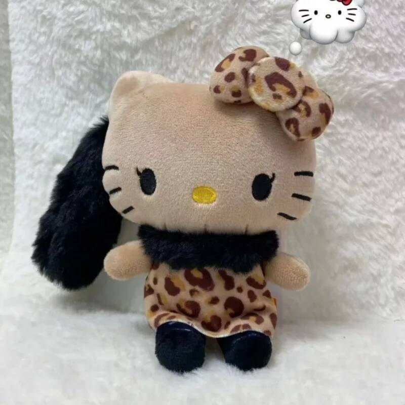 NEW Sanrio Avail Hello Kitty Bikini Long Tail Plush Kawaii Leopard Zebra Print Kt Doll Pendant Kitty Cat Stuffed Toy Bag Charm