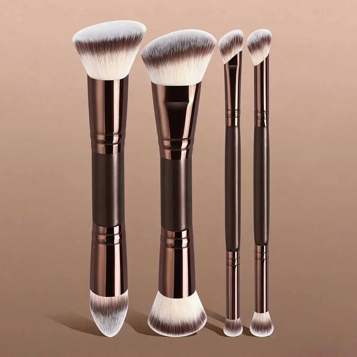 4/5Pcs Professional Facial Makeup Tools SetWith Facial Double-Ended Makeup Brush SetBevelTaper Foundation Brush Contour Brush Z260408