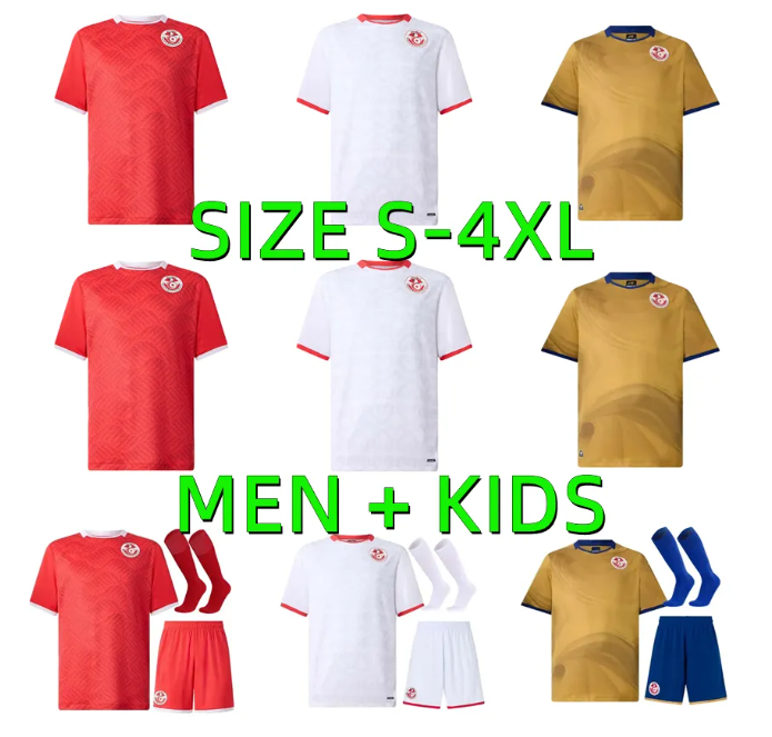 Tunisia 2025 2026 2027 Soccer Jerseys M.BEN ROMDHANE MASTOURI SAAD ABDI 25 26 27 Football Shirts MERIAH CHAOUAT GHARBI HANNIBAL BEN LARBI Men kids Uniform Kit