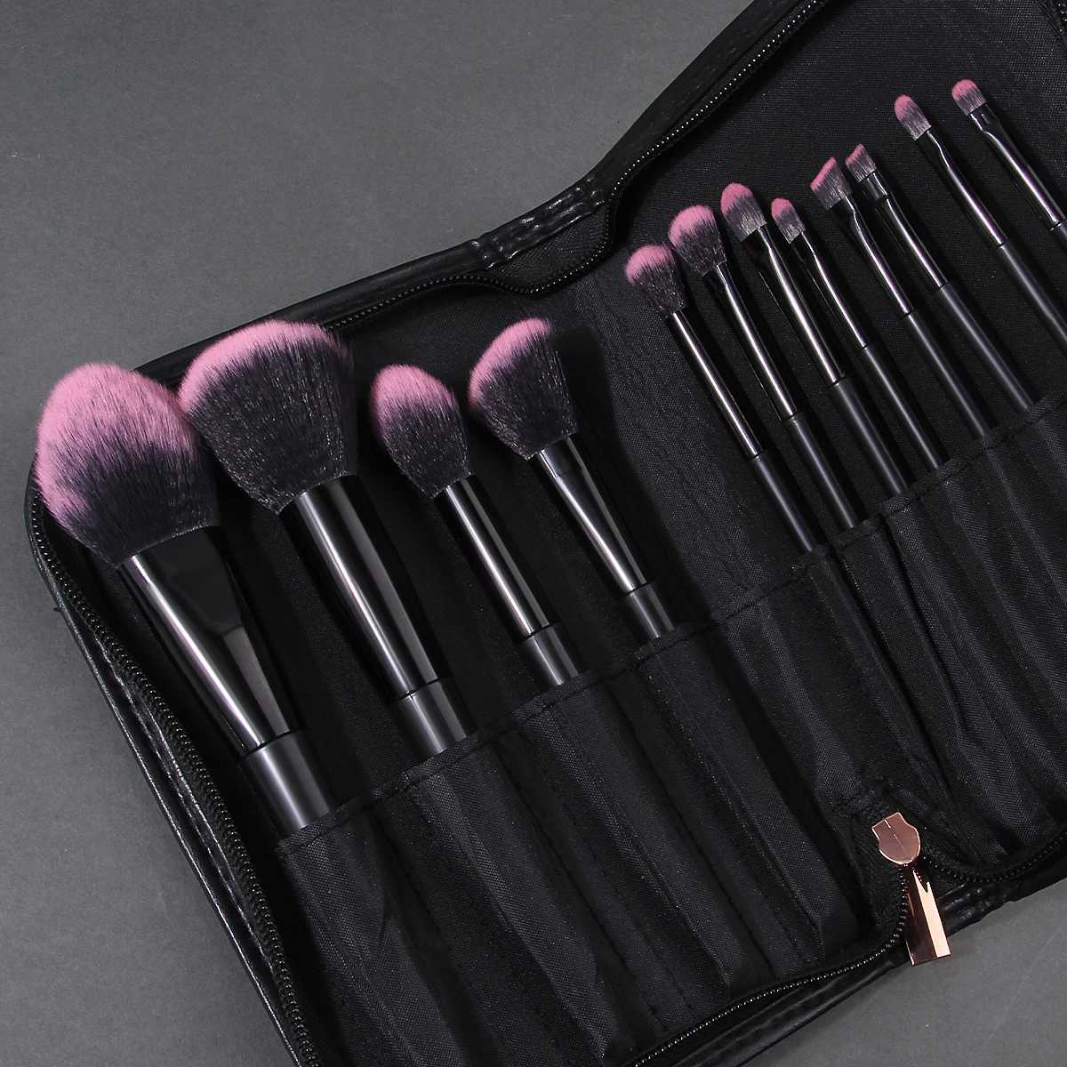 17PCS Portable Makeup Brush Set - Multi-purpose Facial Brush Set Super Soft Sponge/Blotting Pad Large Capacity Storage Bag Z260408