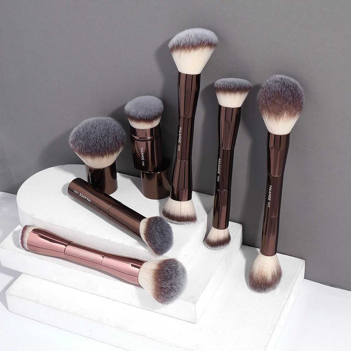 MAANGE Professional Makeup Brush Set Dual-ended Foundation Loose Brush For Blush Contour Soft-Bristle Skin-friendly Travel Z260408