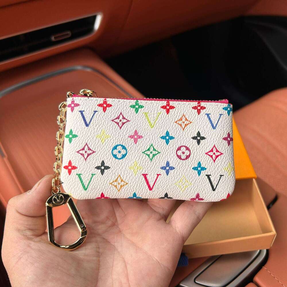 KEY POUCH Designers Mini Wallet Fashion Mens Keychain Ring Credit Card Holder Coin Purse Luxury with box wallet Purse