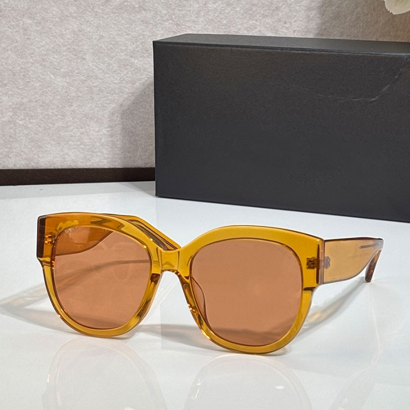 Designer ladies classic oval fashion ladies Y2K style glasses Brown transparent frame ladies fashion evening sunglasses 0545 Brown lenses UVA UVB 100% protection