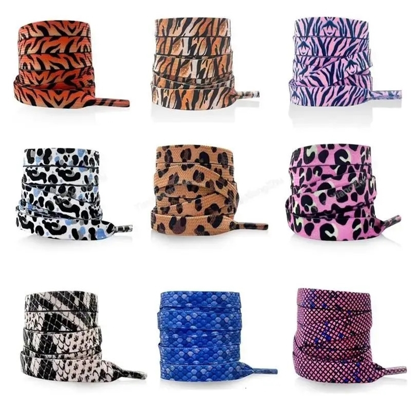 1Pair Animal Pattern Shoelaces Flat AF1AJ Sneakers Shoe Laces TigerSnakeLeopard Print Shoelace for 120140160CM Shoestrings 251014
