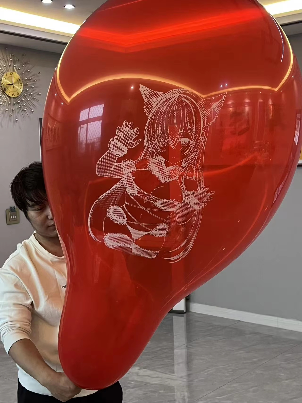 24-inch Large Long-Necked Transparent Crystal Latex Balloons, Thickened for Durability, Anti-Burst Design