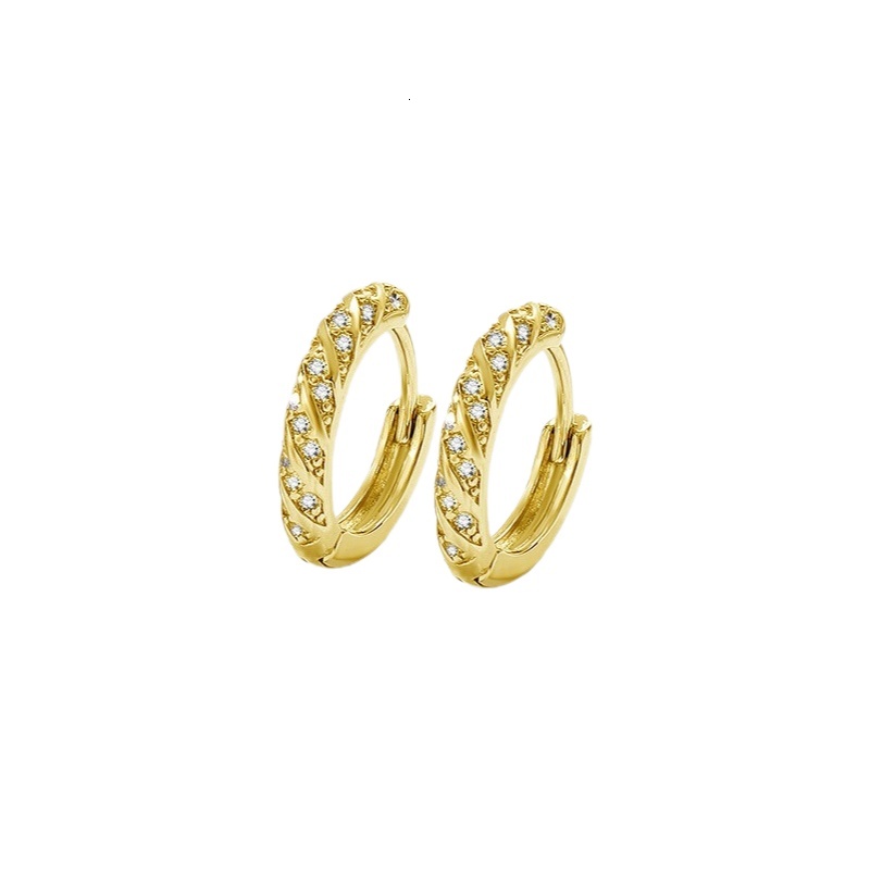 Design Jewelry Korean Style Sleep Friendly Hoop Earrings Light Luxury High Grade Silver Plated Zircon Ear Rings for Women Hypoallergenic Ear Care Dail