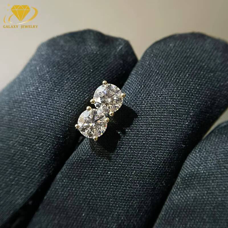 Fashion Jewelry Wholesale Price 18K Gold / Sliver Round Cut Earring Lab Grown Diamond Earrings For Women