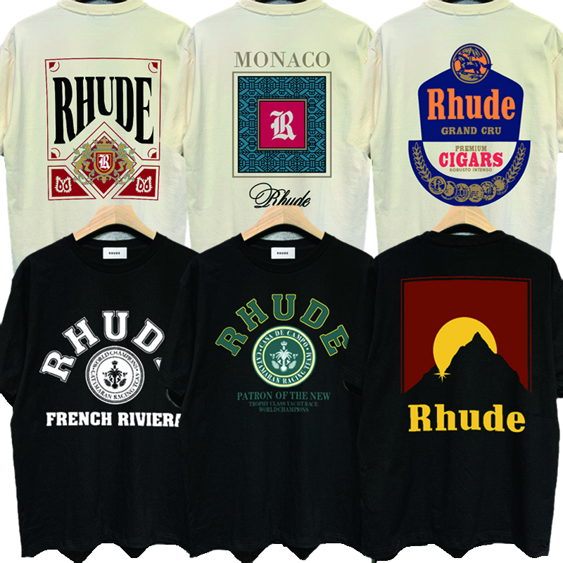rhud t shirt designer men t shirt men women tees skateboard oversize men short sleeve luxury brand mens t-shirts high quality cotton clothes US SIZE S-3XL