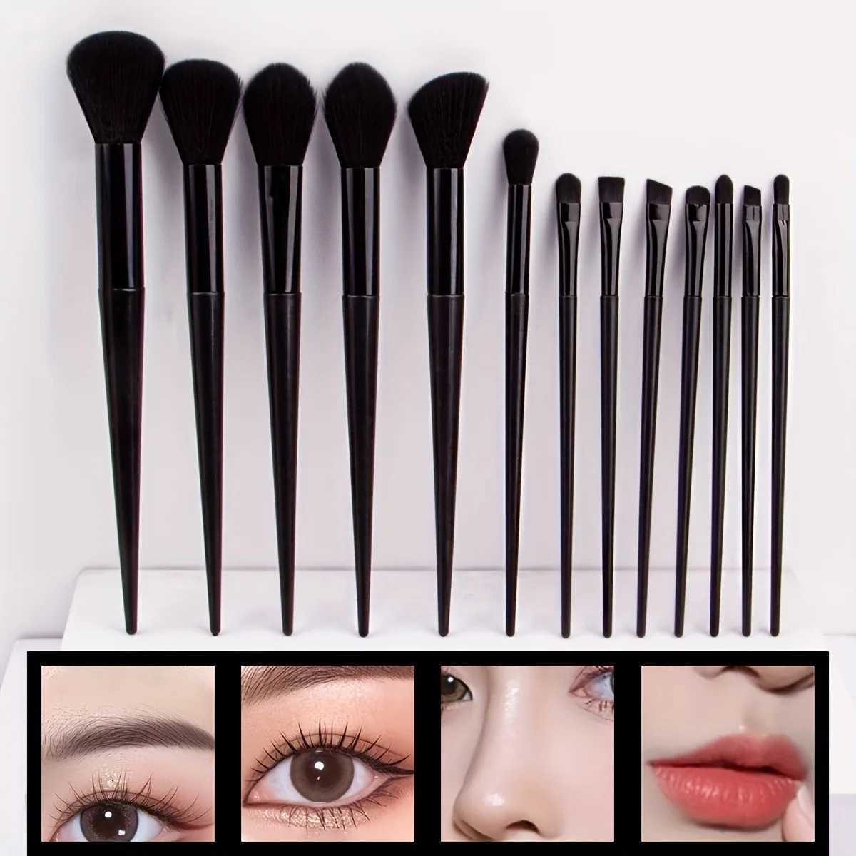 13-Piece Professional Makeup Brush Set with Pouch - Ultra Soft Synthetic Bristles Travel Friendly Perfect Gift for Women Z260408