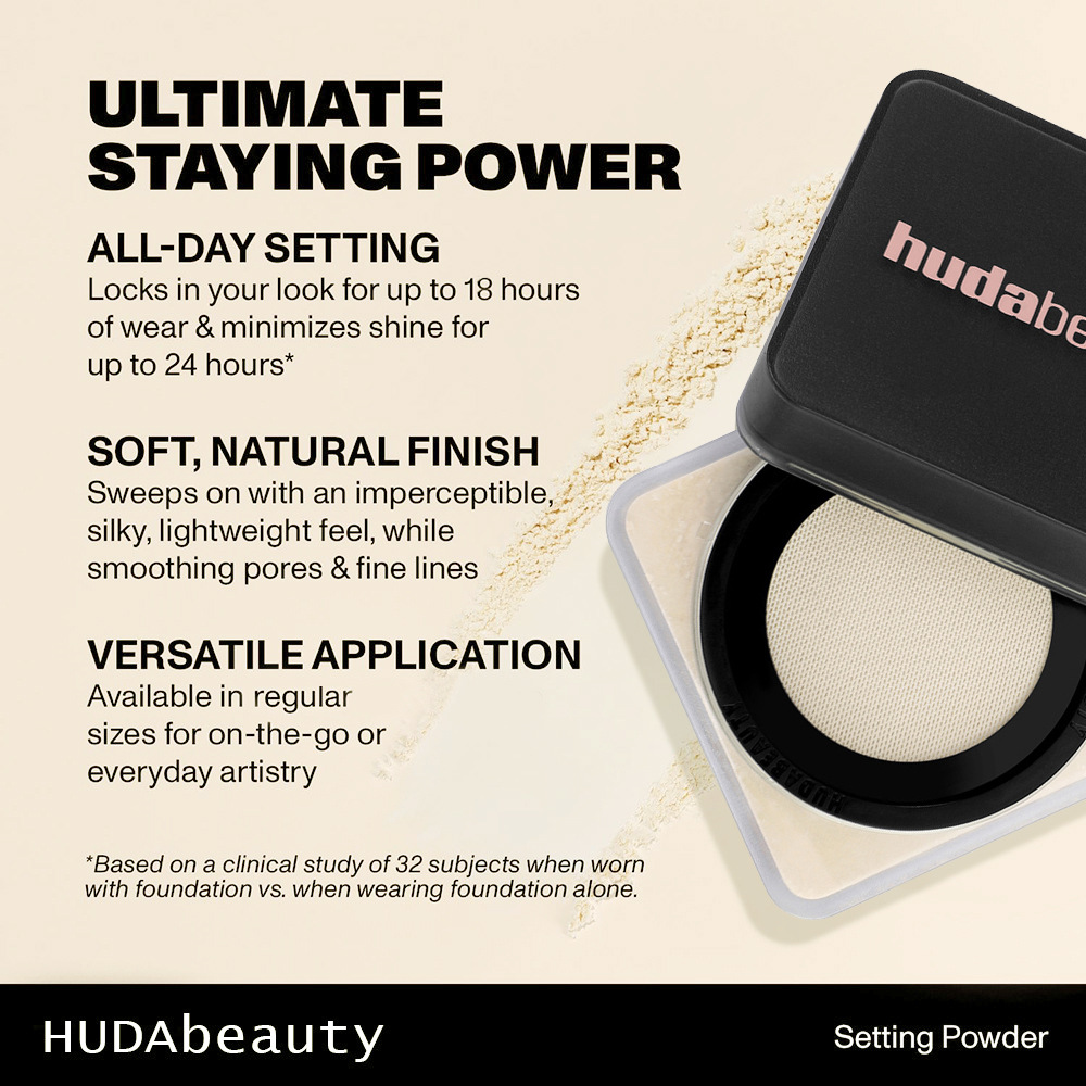 Huda Beauty Pound Cake Monochrome Loose Powder Compact 20g Cherry Blossom Setting Powder Ideal For Baking Oil Control & Long-Lasting Flawless Smooth C