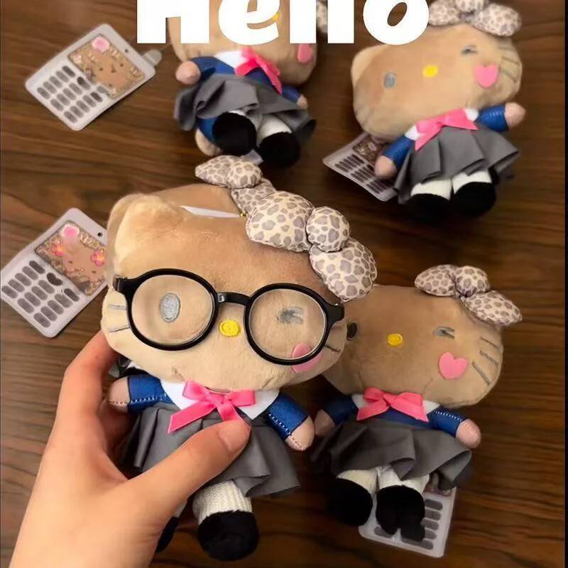 Kawaii Sanrio Hello Kitty Jk Uniform Cartoon Girl Glasses Exquisite Bag Cute Couple Backpack Keychain Doll Decor Gift - view 4