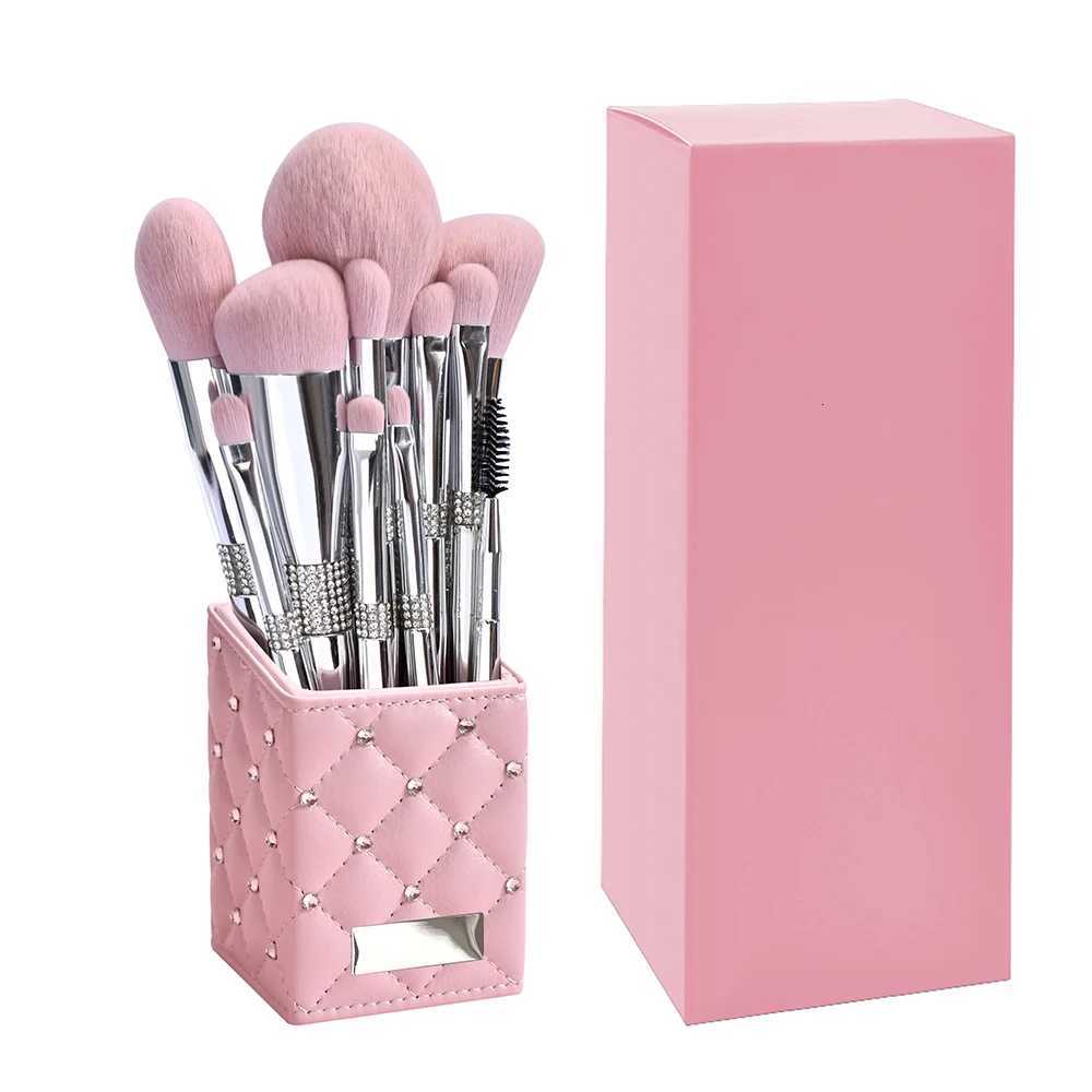 New 11 Pcs/set Diamond Makeup Brushes Set Powder Foundation Blush Contour Eyeshadow Brow Lashes Cosmetic Brushes Beauty Tools Z260408