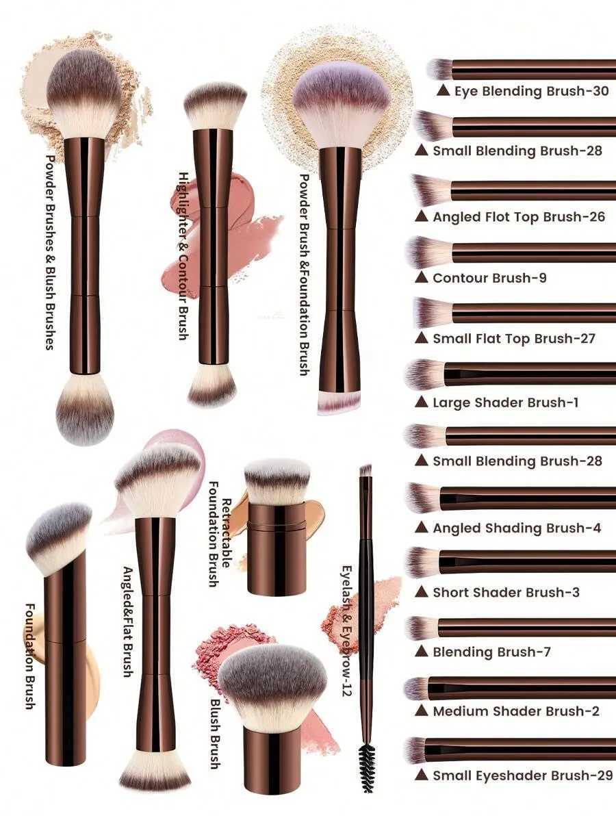 20pcs Professional Soft Aluminum Tube Makeup Brush Set With Velvet BagSoft Foundation Brush Eyeshadow Brush Eyebrow Brush Bl Z260408