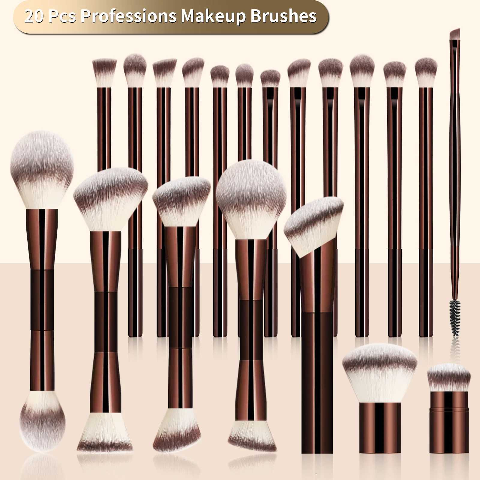20pcs Makeup Brush Set Including Powder Brush Blush Brush Highlighter Brush Eyeshadow Brush Lash Brush Eyeliner Brush Z260408