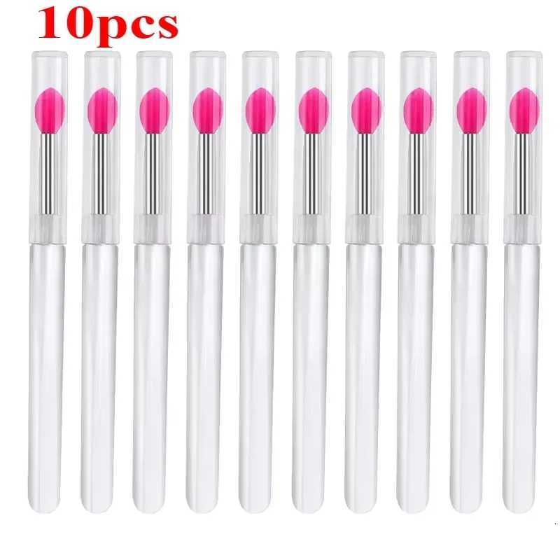 3/5/10PCS Portable Silicone Lip Brush With Cover Soft Multifunctional Lip Balm Applicator Lipstick Lipgloss Makeup Brushes Z260408