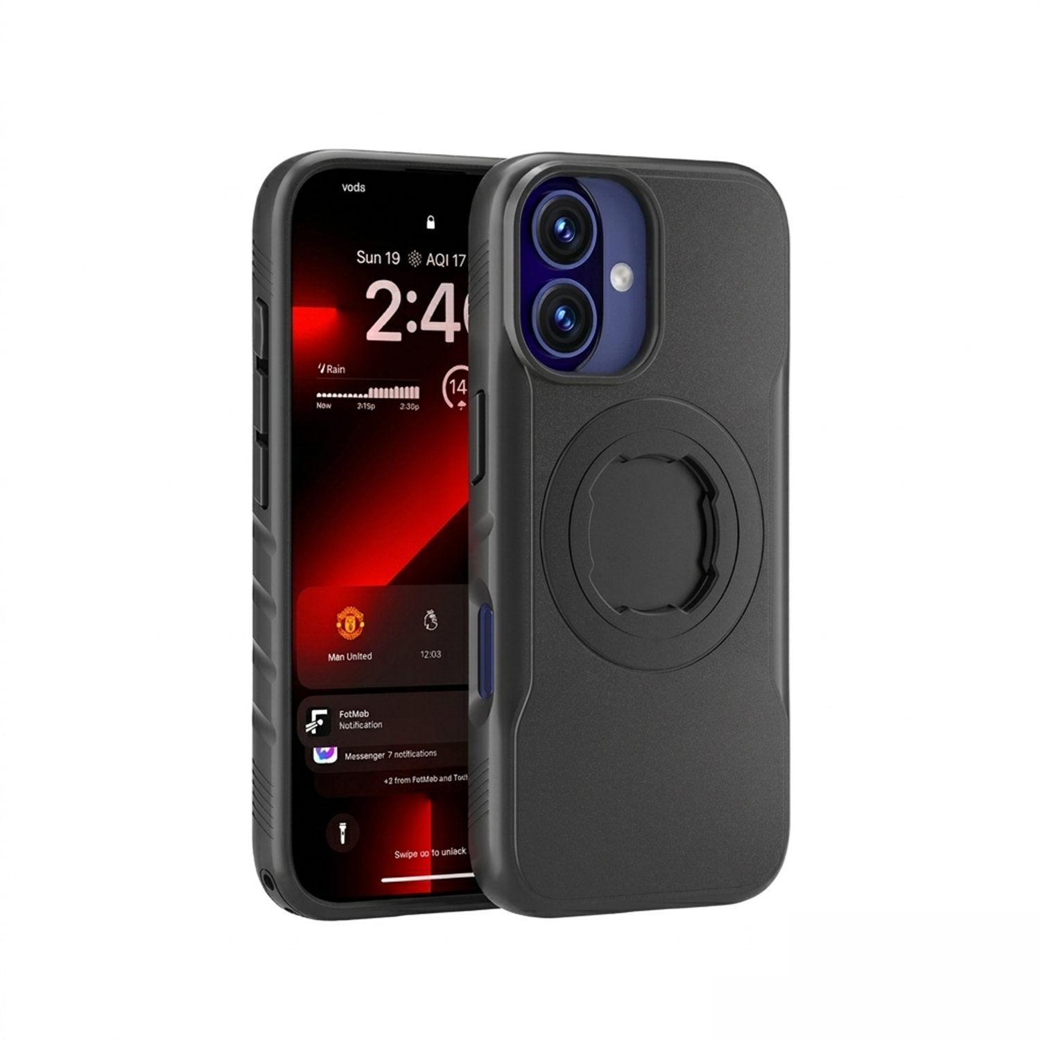 Bike Phone Case Compatible with Quad Lock Mount, for iPhone 17, Quick-Release Mechanical Lock for Motorcycle, Support Wireless Charging, Rugged Shockp