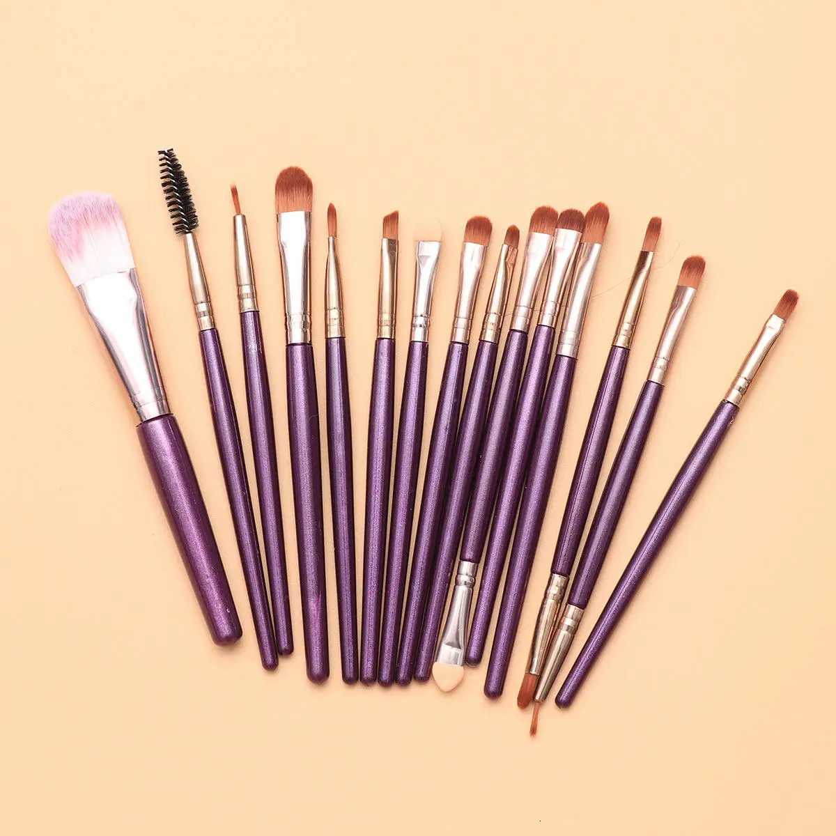 15Pcs Professional Makeup Brush Set Brush Kit Nylon Bristles Plastic Handle Face Powder Eye Tools for Women Daily Z260408
