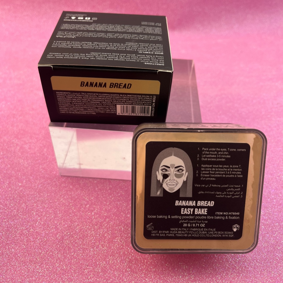 HudaBeauty BANANA BREAD Shade Loose Powder Flashback-Free HD Setting Powder for Baking Natural for Face Under-Eye Oil Control Beauty Cosmetics 9 Color