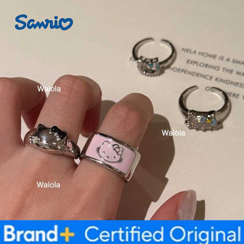 Sanrio Cute KT Cat Ring for Women Versatile Open Rings Versatile Index Finger Jewelry Anime Hello Kitty Girls Model Toy Gifts H260408